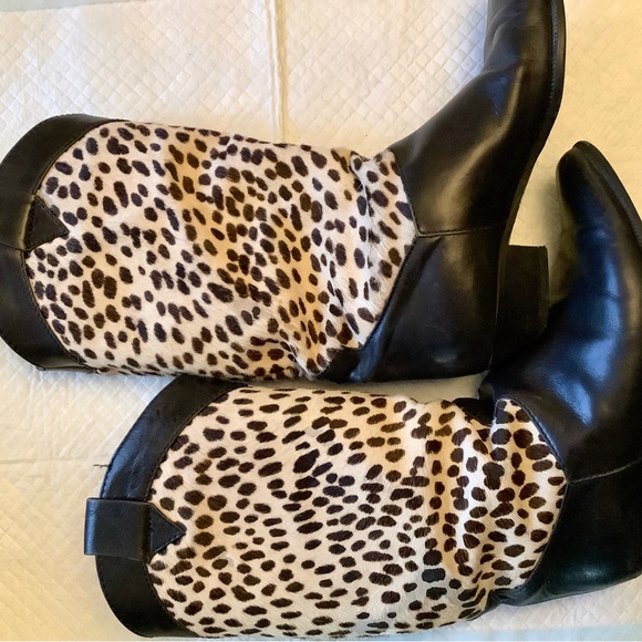 Cowgirl boots, western pony fur pattern, Italian leather, leather lined inside - Picture 11 of 15